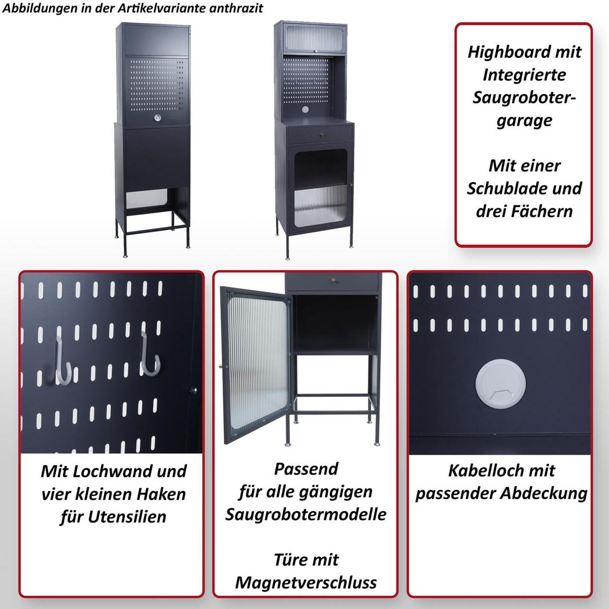 HIGHBOARD Weiß - Weiß, Metall (54/182/40cm) - MCW
