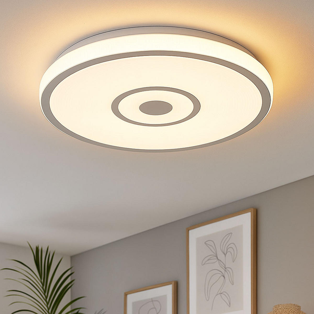 LED DECKENLEUCHTE Callie Chrom Weiß - Weiß, Metall (38/38/5.5cm) - Globo Lighting