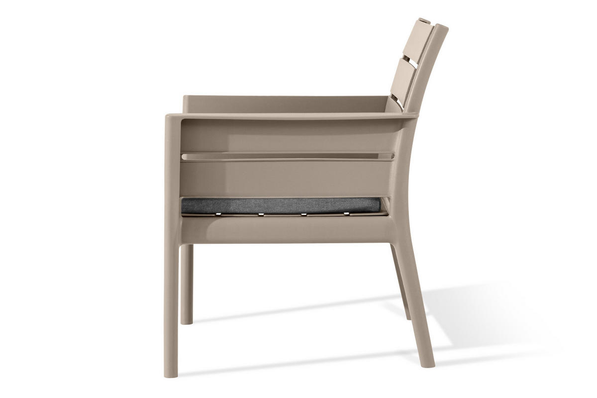 GARTENMÖBEL-SET MITTU 3-tlg, Beige/Braun - Beige/Braun, Kunststoff - KONSIMO®