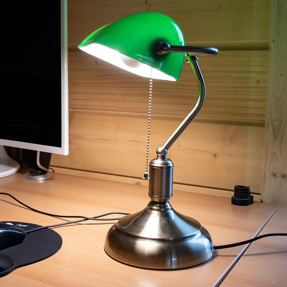 LED TISCHLEUCHTE Metall Glas Grün - Grün, Glas (26/18/36cm)