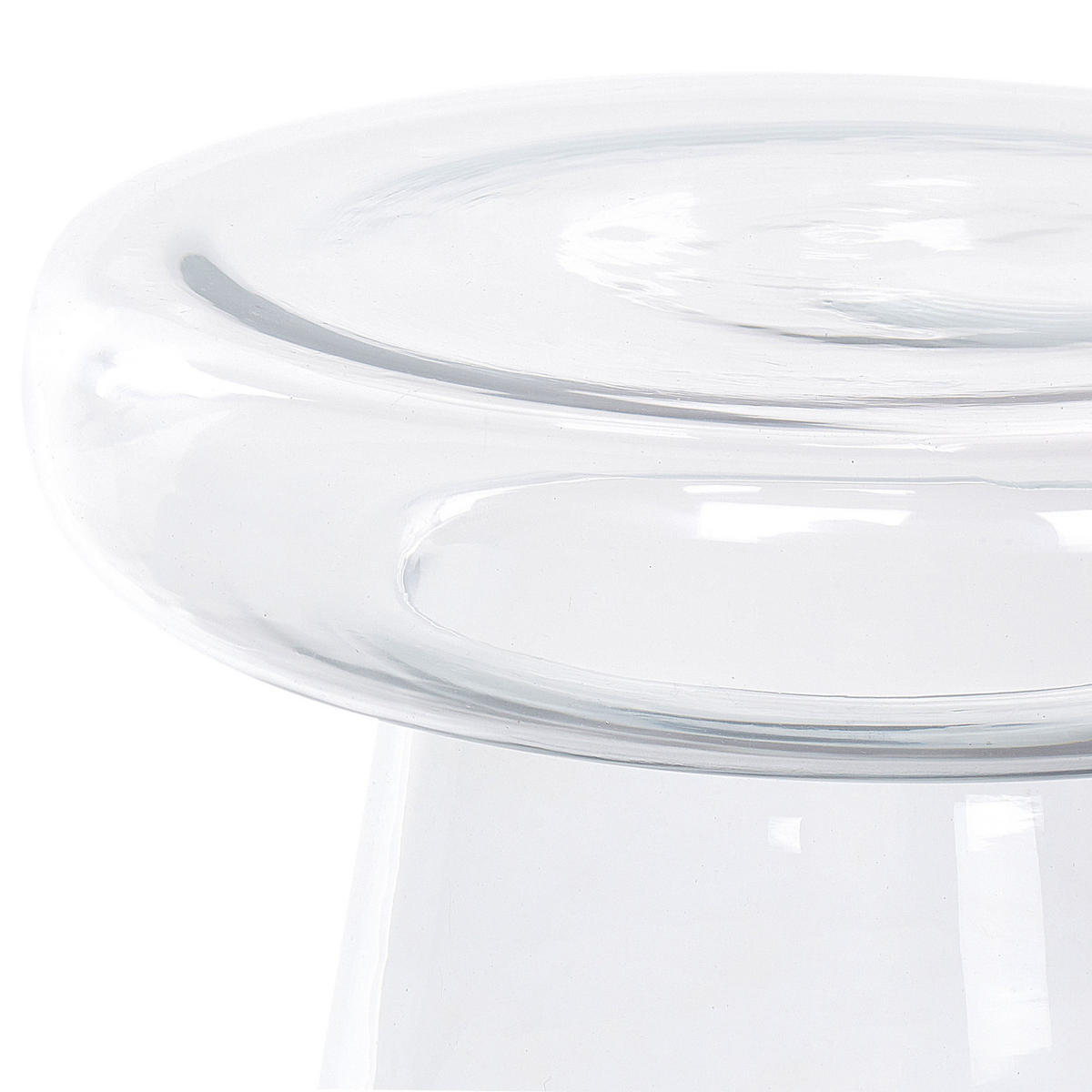 BEISTELLTISCH Glas transparent rund 39 cm Caldera - Transparent, Glas (39/39/40cm) - Beliani