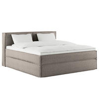 BOXSPRINGBETT mit Kopfteil - Premium - Grau, Textil (180/200cm) - home24