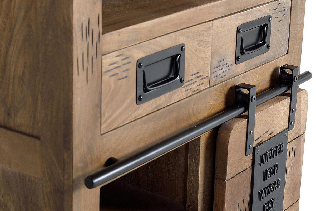SIDEBOARD aus Akazienholz mit Metalldetails - Braun, Holz (40/90/75cm) - Giner y Colomer