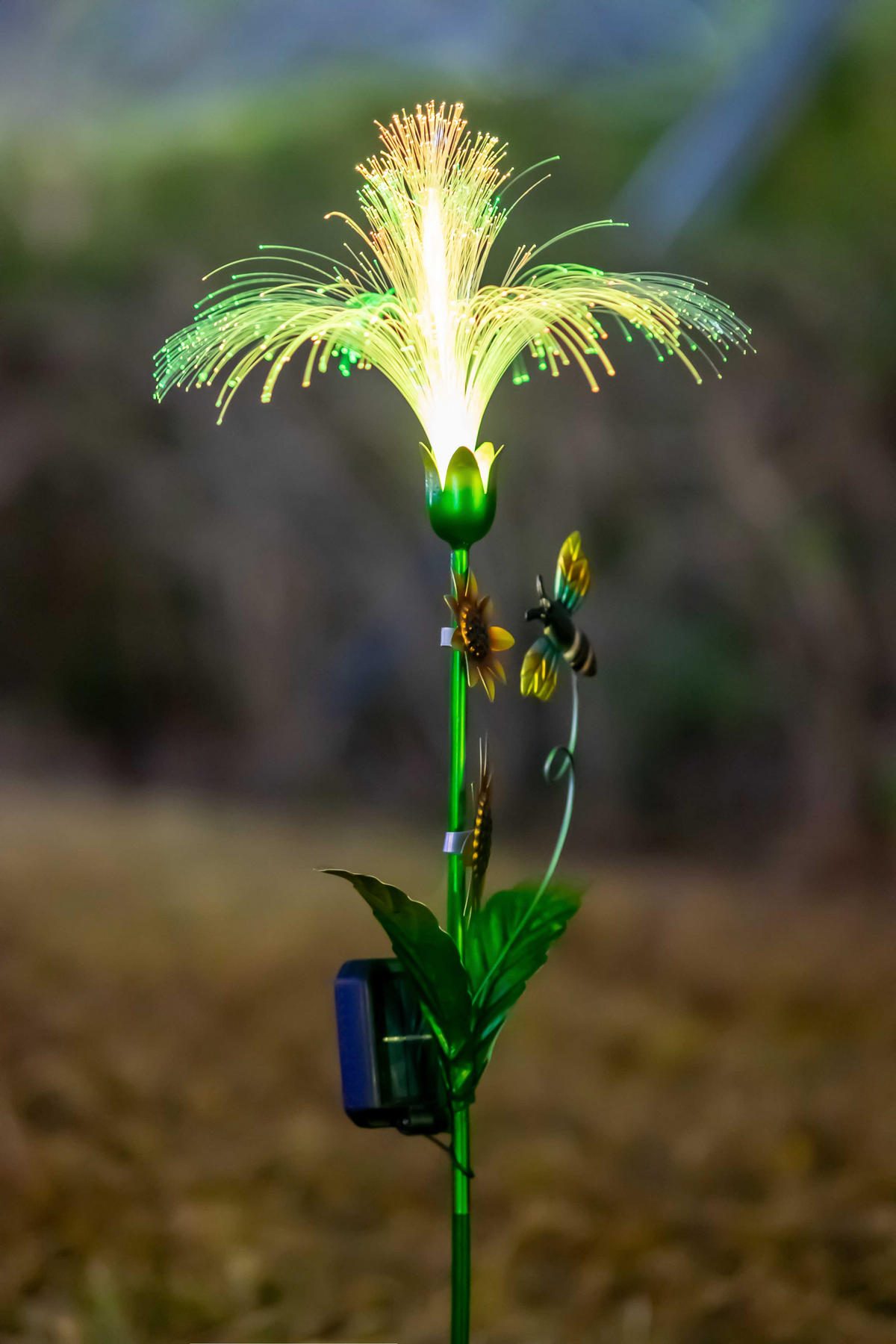 LED-SOLAR-GARTENSTECKER - mit Fiber-Beleuchtung und Dämmerungssensor für stilvolle Garten-Dekoration, 2er-Set - Weiß, Kunststoff (5/28/93cm) - Northpoint