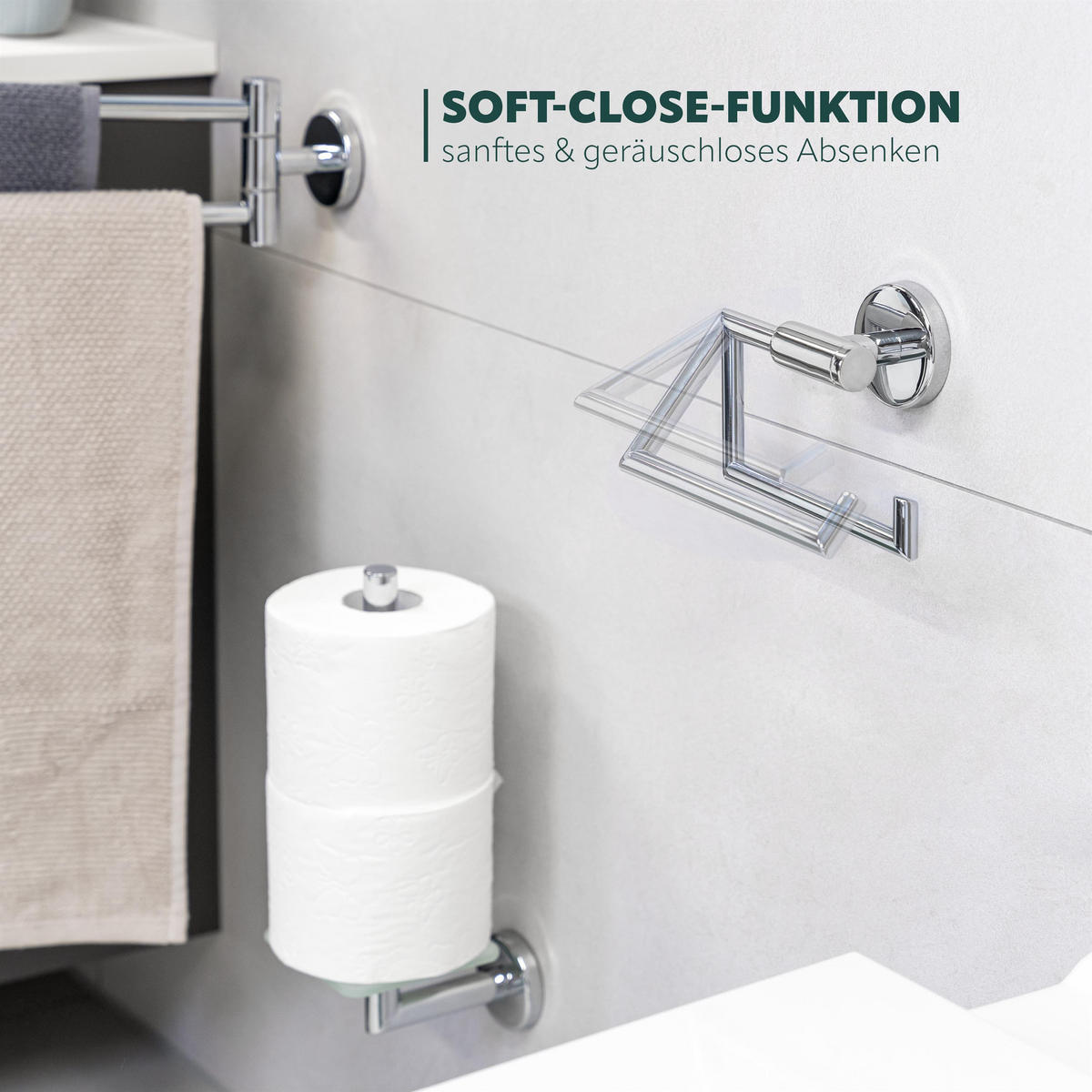 TOILETTENPAPIERHALTER LUCENTE, Edelstahl verchromt - Chromfarben, Metall (15.5/11/6cm) - bremermann