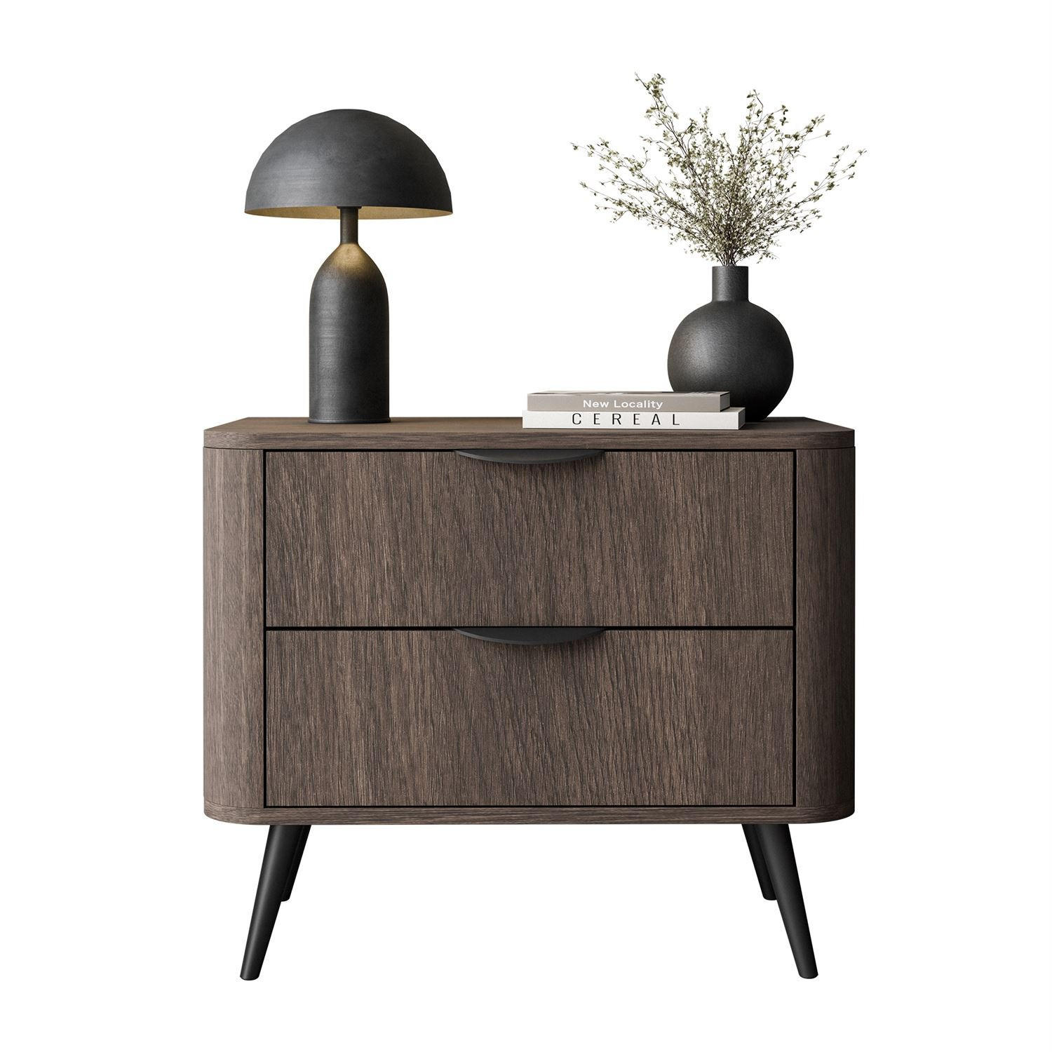 NACHTTISCH TWILIGHT mit Schubladen - Eichefarben, Holzwerkstoff (63/55/38cm) - Lookway