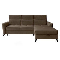 ECKSOFA Talia, Seite: Rechts 2R-LC - Schwarz/Braun, Holz/Kunststoff (238/167cm) - MIRJAN24