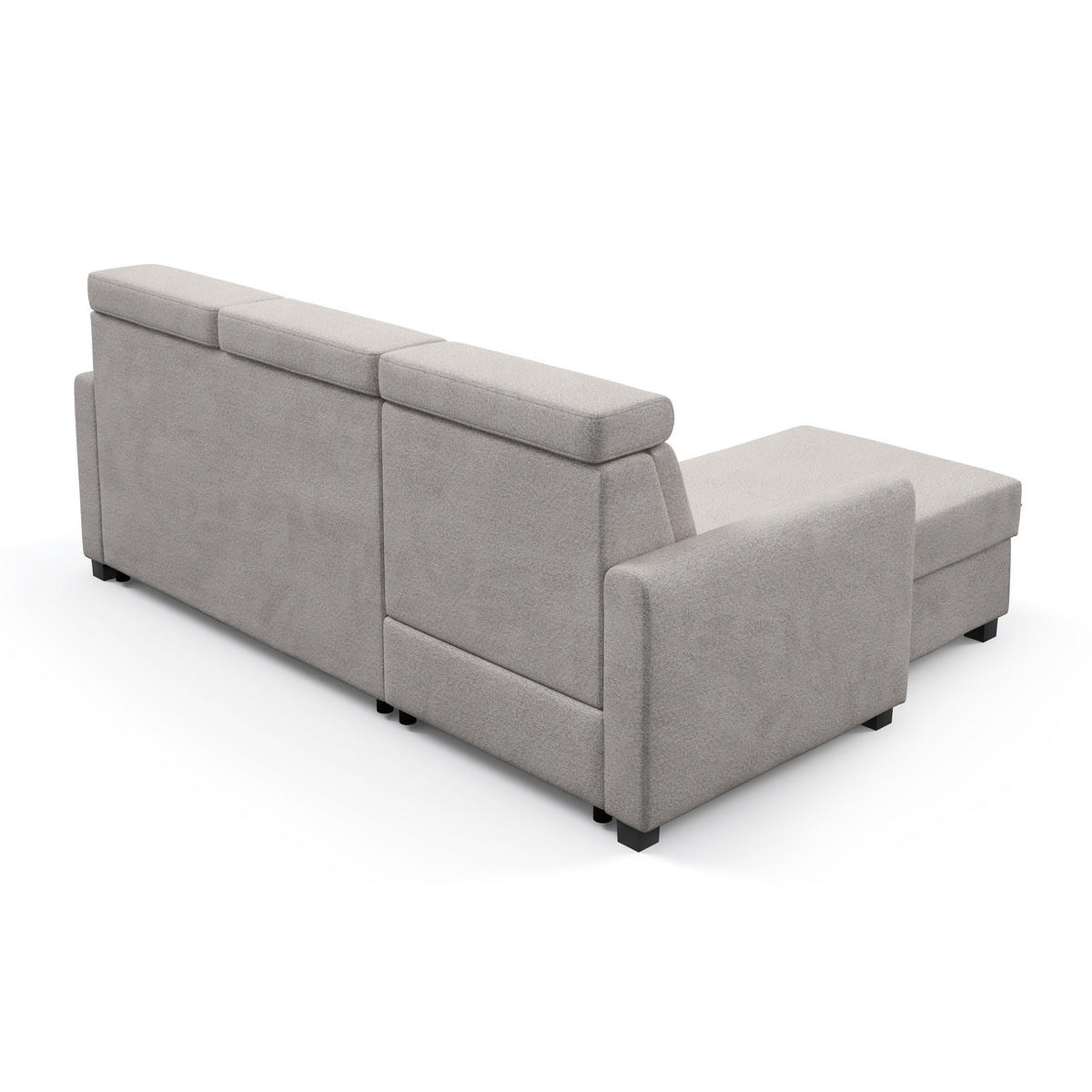 ECKSCHLAFSOFA Milano, Beige, links - Beige/Schwarz, Textil (217/166cm) - Beautysofa