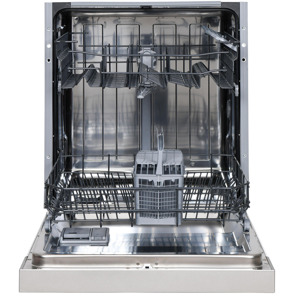 GESCHIRRSPÜLER, 60 cm teilintegrierbar, Einbau Spülmaschine, 12 Maßgedecke, 6 Programme, AquaStop, Startzeitvorwahl, Auto-Door, leise 45 dB, GET6012DI - Silberfarben/Schwarz, Kunststoff/Metall (59.8/82/57cm) - Telefunken