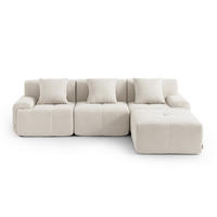 ECKSOFA Chenille Elfenbeinweiß - Creme, Textil (260/190cm) - MILYsofa