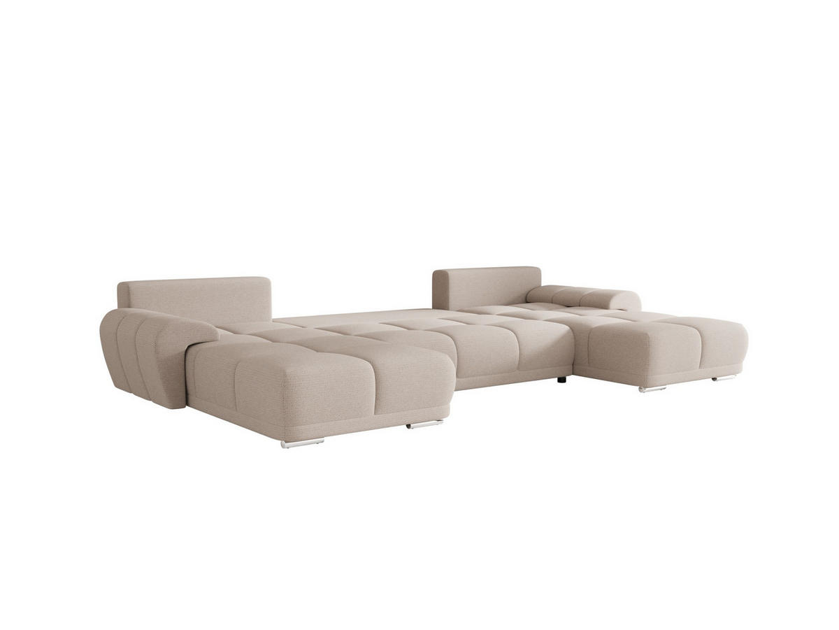 ECKSOFA BEGA U Links ARAGON 03 mit Schlaffunktion - Beige, Textil (372/87/185cm) - Bedante