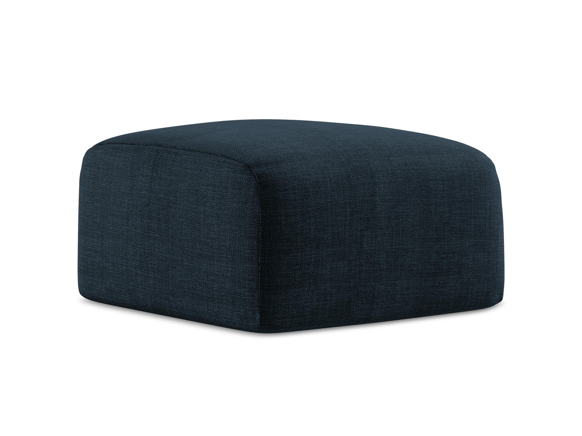 POUF Strukturstoff Blau - Blau/Schwarz, Holzwerkstoff/Kunststoff (65/40/65cm) - Makamii