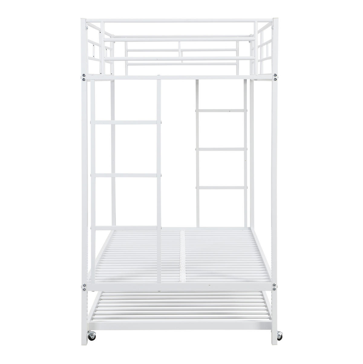 ETAGENBETT mit Ausziehbett 90x200 cm Metall Weiß - Weiß, Metall (90/200cm) - Beauniv