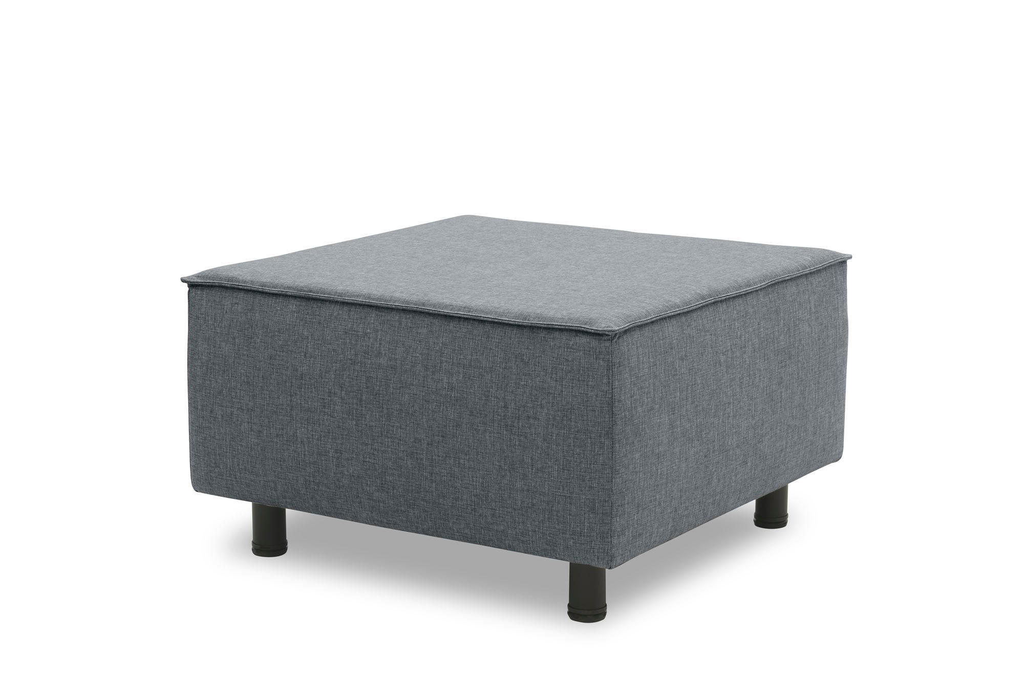 GARTENLOUNGE-HOCKER Brandie 73x43x73 mit Outdoorbezug in dunkelgrau - Grau, Kunststoff (73/43/73cm) - 58aufmkessel