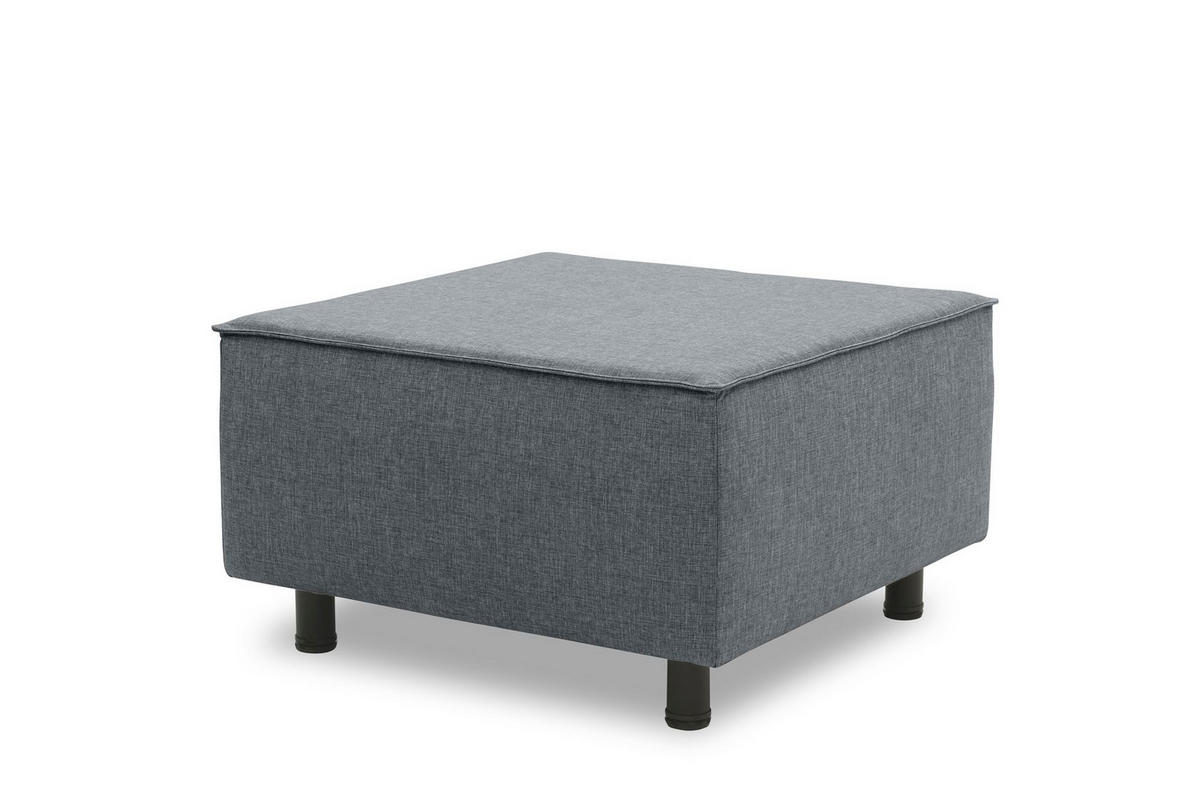 GARTENLOUNGE-HOCKER Brandie 73x43x73 mit Outdoorbezug in dunkelgrau - Grau, Kunststoff (73/43/73cm) - 58aufmkessel