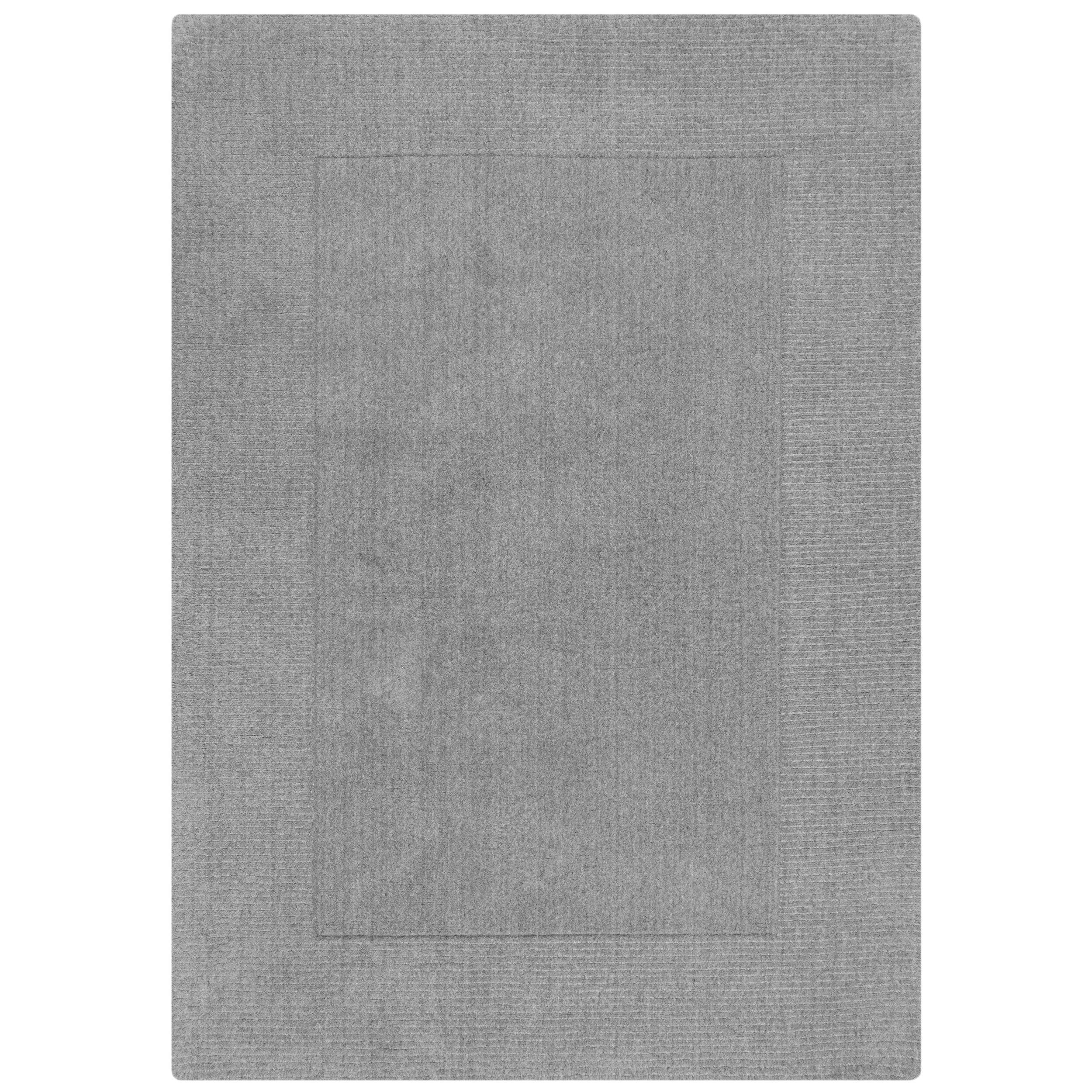 WOLLTEPPICH Uni-Design, mit Randdetails, handgewebt MOLE, Grau 200x290 cm - Grau, Textil (200/290cm) - KADIMA DESIGN