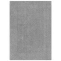 WOLLTEPPICH Uni-Design, mit Randdetails, handgewebt MOLE, Grau 200x290 cm - Grau, Textil (200/290cm) - KADIMA DESIGN