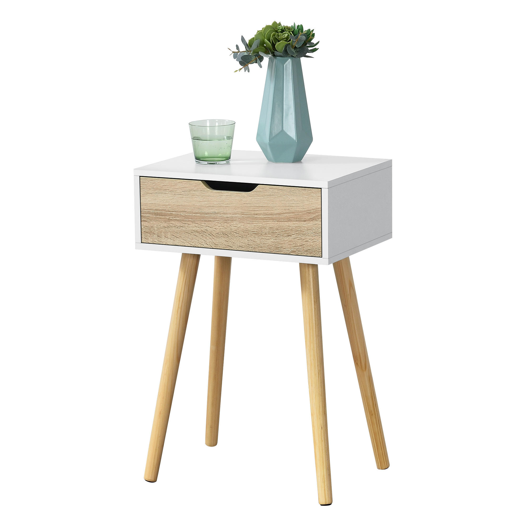 BEISTELLTISCH Östersund - Eichefarben/Naturfarben, Holz/Holzwerkstoff (30/40/60cm) - [en.casa]