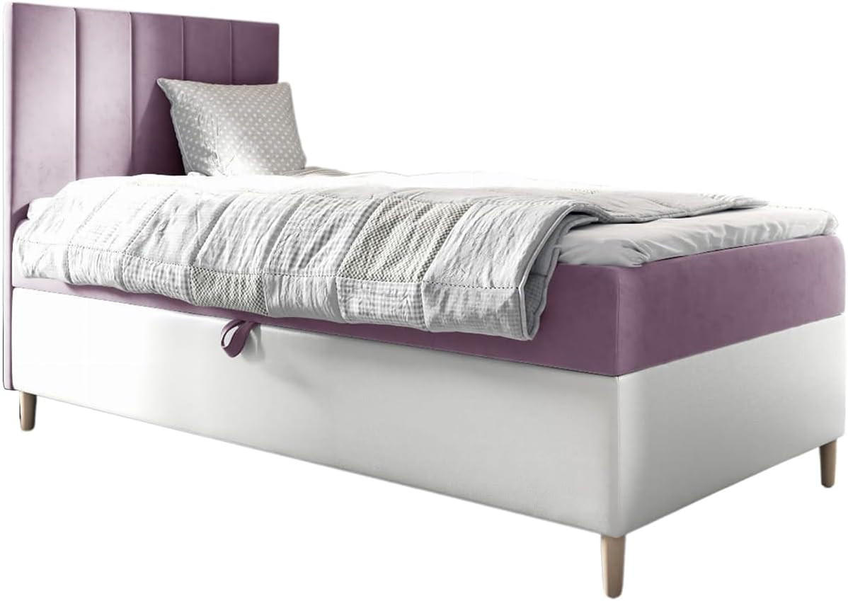 KINDERBETT MAYA 1 - Lila/Weiß, Holzwerkstoff (82/208cm) - Meblini