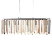 KRONLEUCHTER Silber Mandeo - Silberfarben, Glas (14/68/120cm) - Beliani