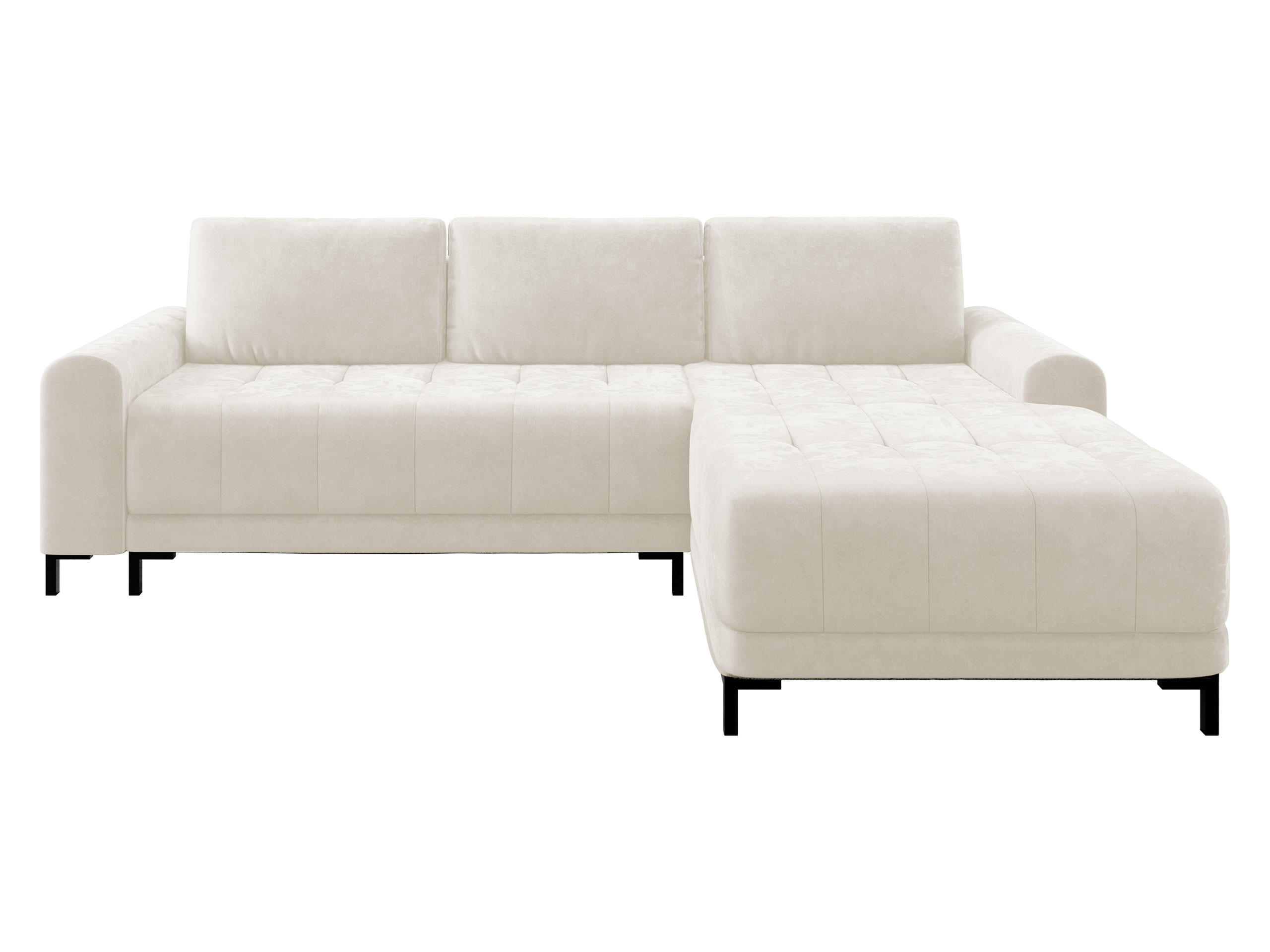 ECKSOFA Aris L, Seite: Rechts - Creme/Schwarz, Holz/Textil (258/168cm) - MIRJAN24
