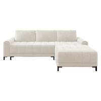 ECKSOFA Aris L, Seite: Rechts - Creme/Schwarz, Holz/Textil (258/168cm) - MIRJAN24
