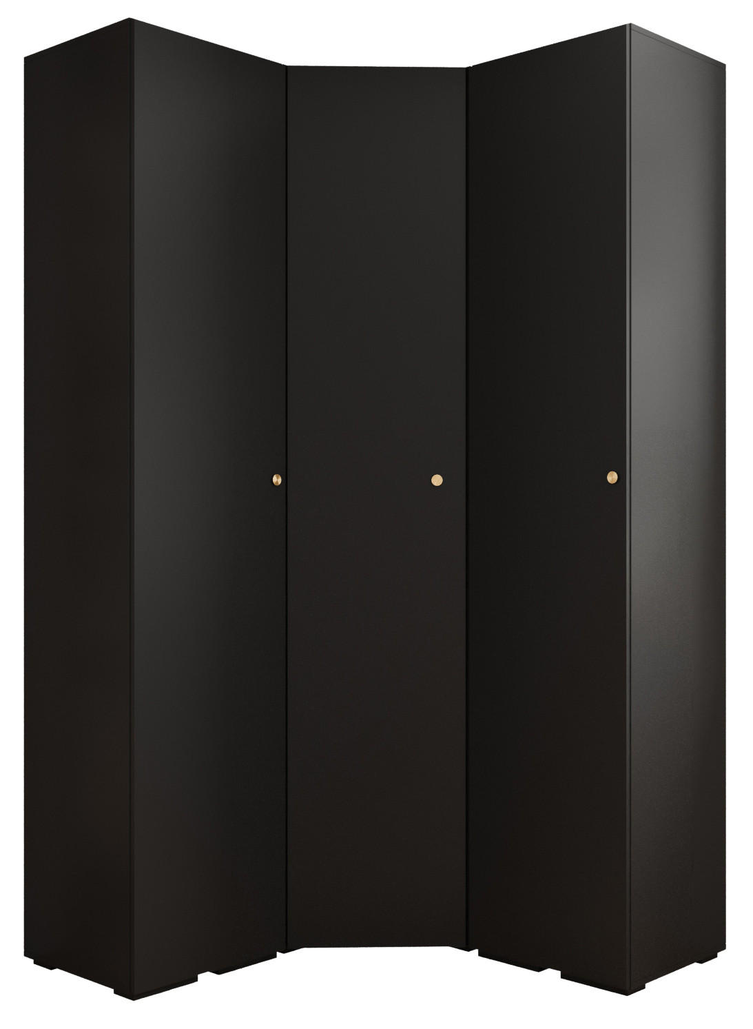 GARDEROBEN-SET 236,7/131,7/47 - Goldfarben/Schwarz, Holz/Kunststoff (131.7/236.7/47cm) - Abiks Möbel
