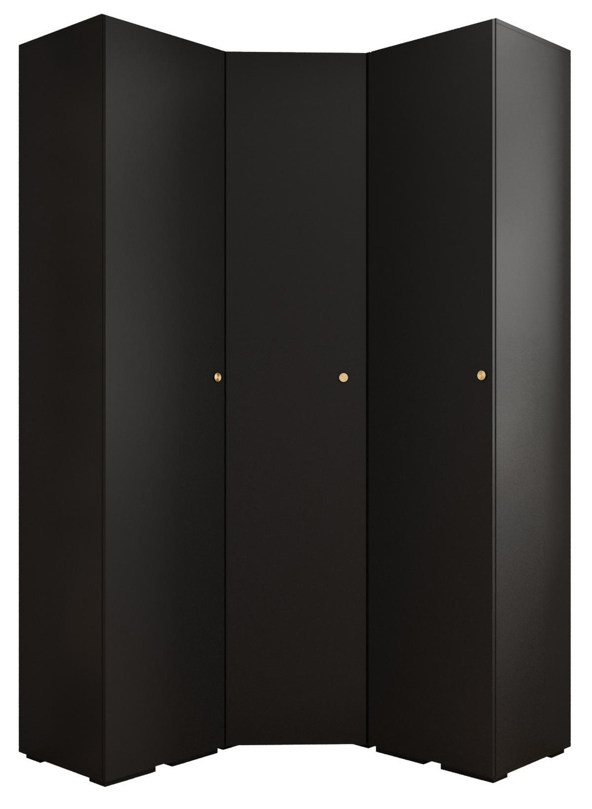 GARDEROBEN-SET 236,7/131,7/47 - Goldfarben/Schwarz, Holz/Kunststoff (131.7/236.7/47cm) - Abiks Möbel