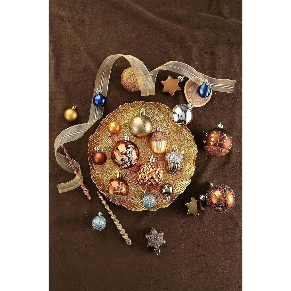 WEIHNACHTSKUGELN 9-teiliges Set 6 cm Kunststoff Kupfergold Bronze - Multicolor, Kunststoff (6/6/6cm)