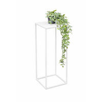 DANDIBO Blumenhocker Metall Weiß Eckig 60 cm Blumenständer Beistelltisch 96482 M Blumensäule Modern Pflanzenständer Pflanzenhocker - Weiß, Metall (23/60/23cm) - DanDiBo