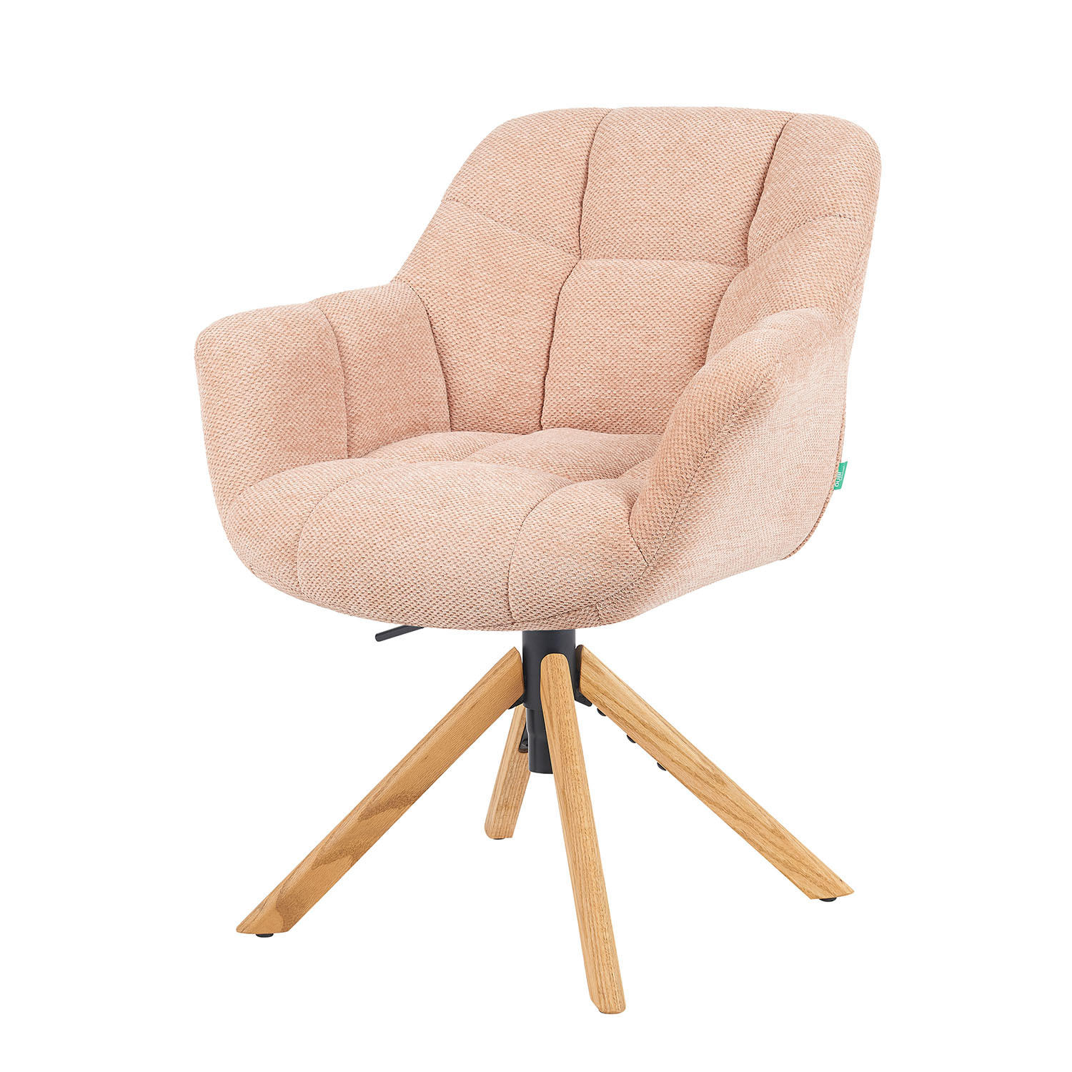 BÜROSTUHL Mika-Iven - Honigeiche/Rosa, Eichenholz/Holz (65/82/66cm) - DUBI Möbel