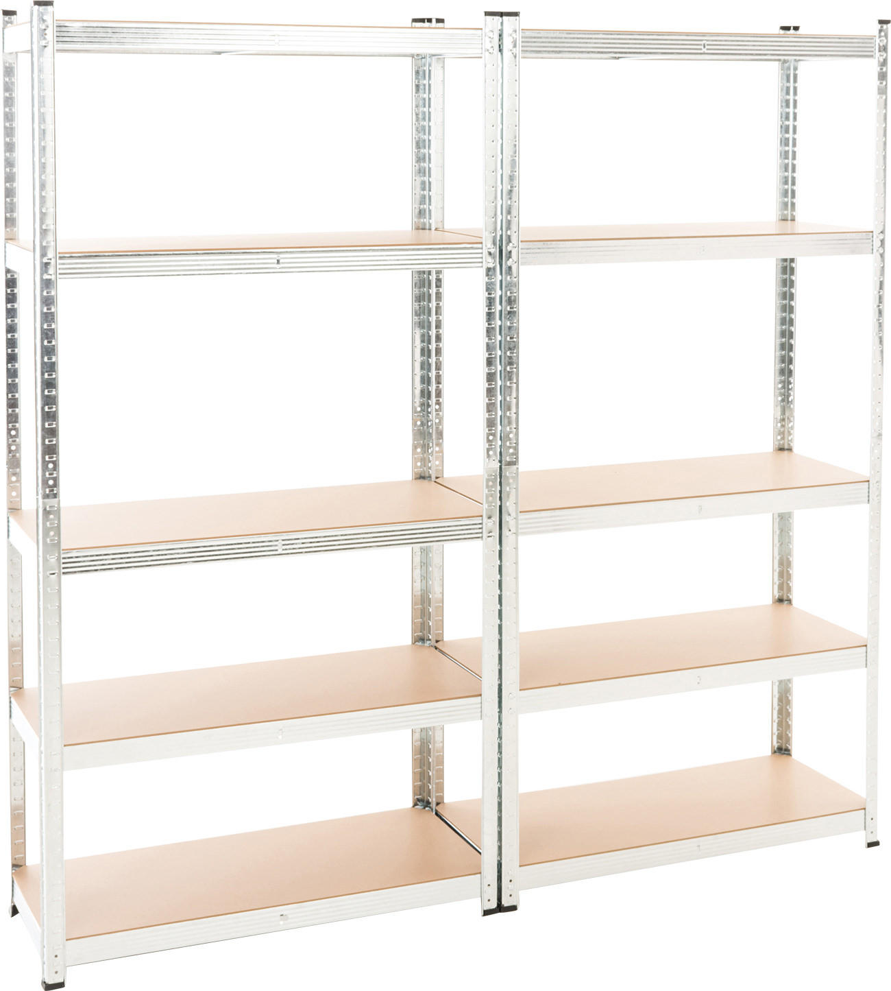 LAGERREGAL 2er Set Metall silber - Silberfarben, Metall (90/180/40cm) - CLP