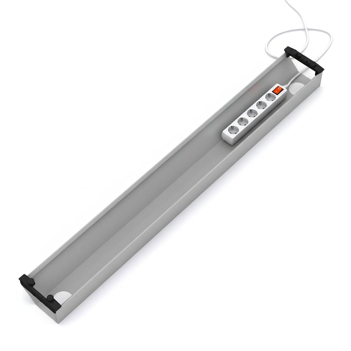 KABELKANAL Horizontaler Kabelkanal Flex-small / Ohne Zubehör Weißaluminium 880mm - Silberfarben, Metall (16/88/10cm) - ASSMANN
