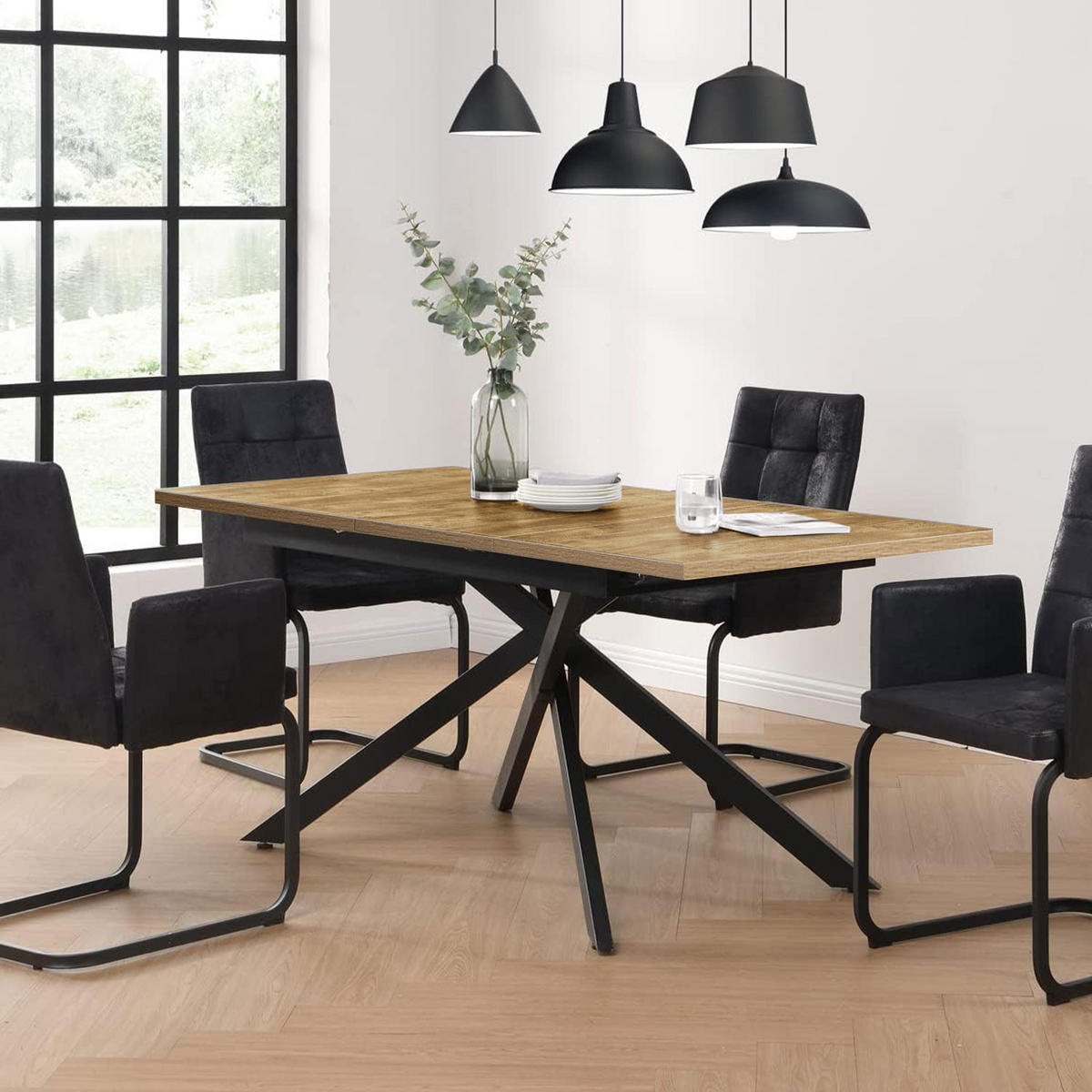 ESSTISCH LARS 120-160/80/76 cm Wildeiche - Wildeiche, Holz (80/120/76cm) - B&D Home