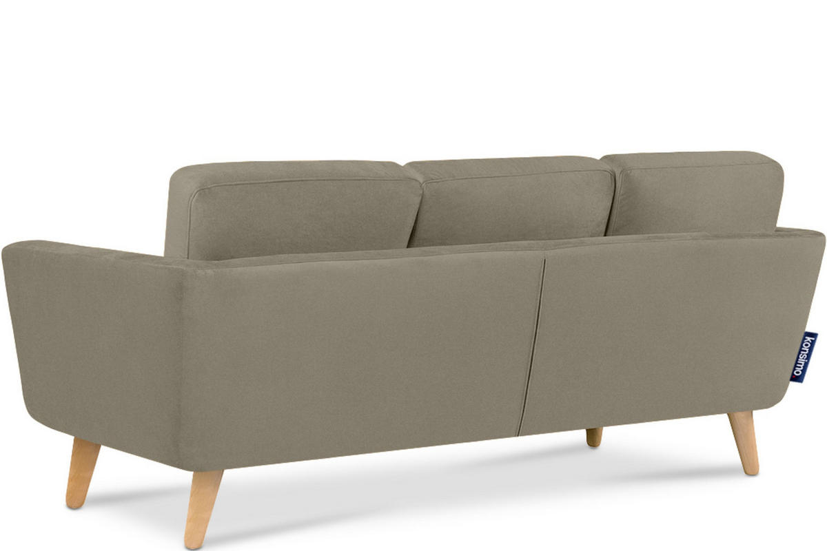 ECKSOFA-RECHTS TAGIO 3/4 Sitzer, Beige - Beige/Braun, Buchenholz/Textil (190/151cm) - KONSIMO®