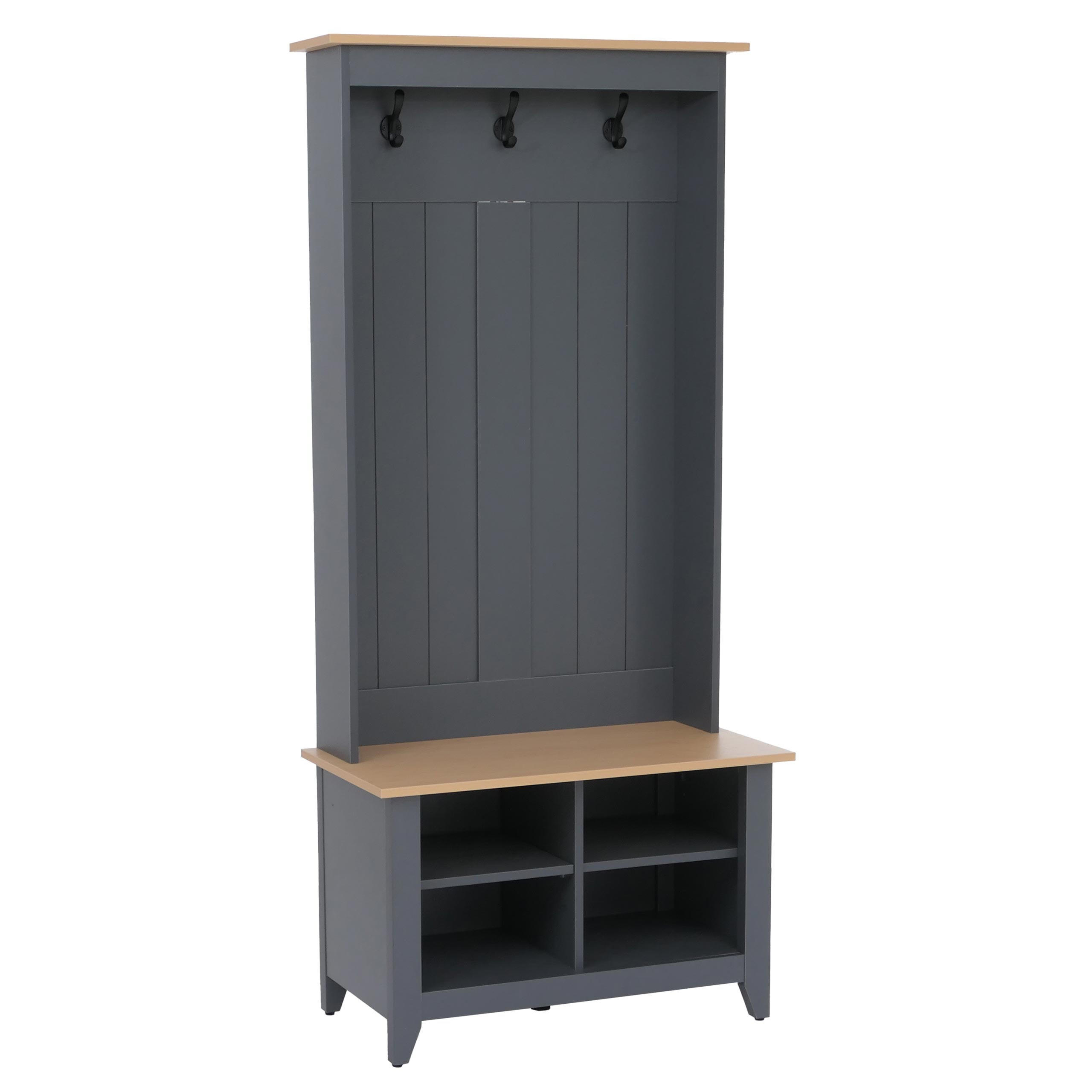 GARDEROBE Dunkelgrau, Beige - Dunkelgrau/Beige, Holz (76/170/39cm) - MCW