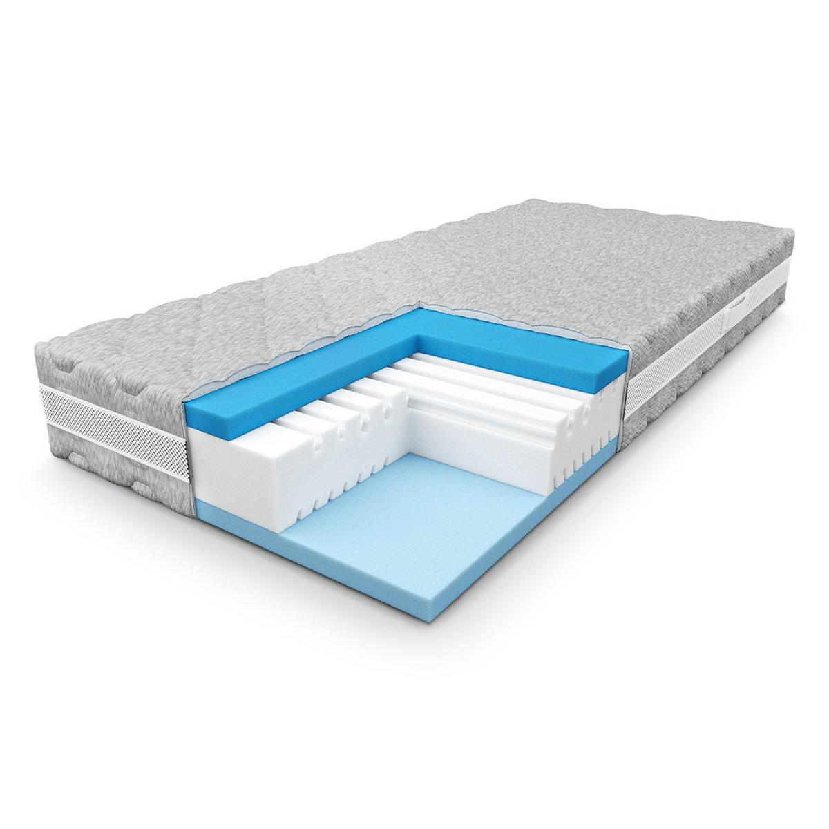 SCHAUMMATRATZE Trifoam - Weiß, Textil (100/200cm) - Mr Mattress