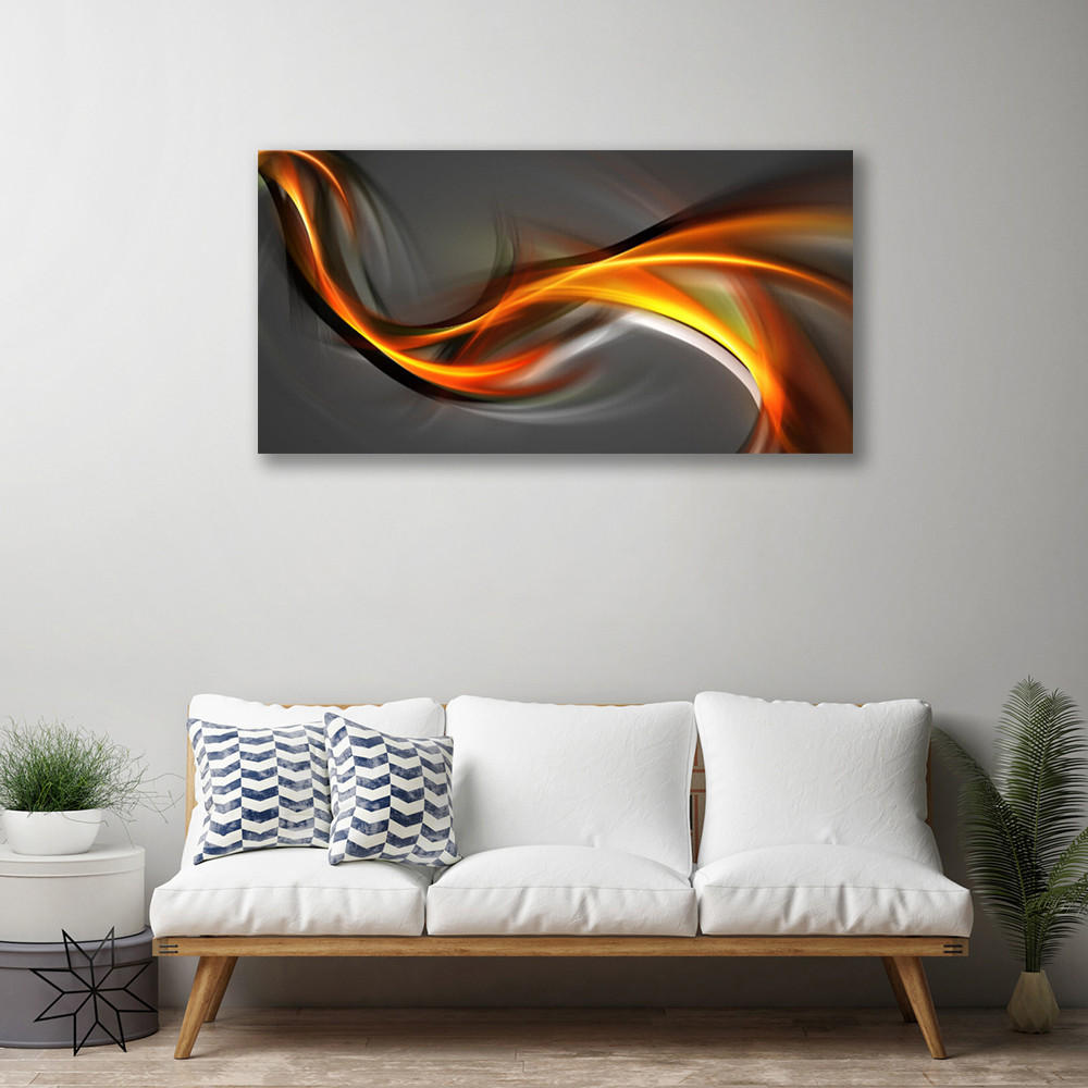 LEINWANDBILD 100x50 cm Dunkle Abstraktion - Orange/Grau, Textil (100/4cm) - TULUP