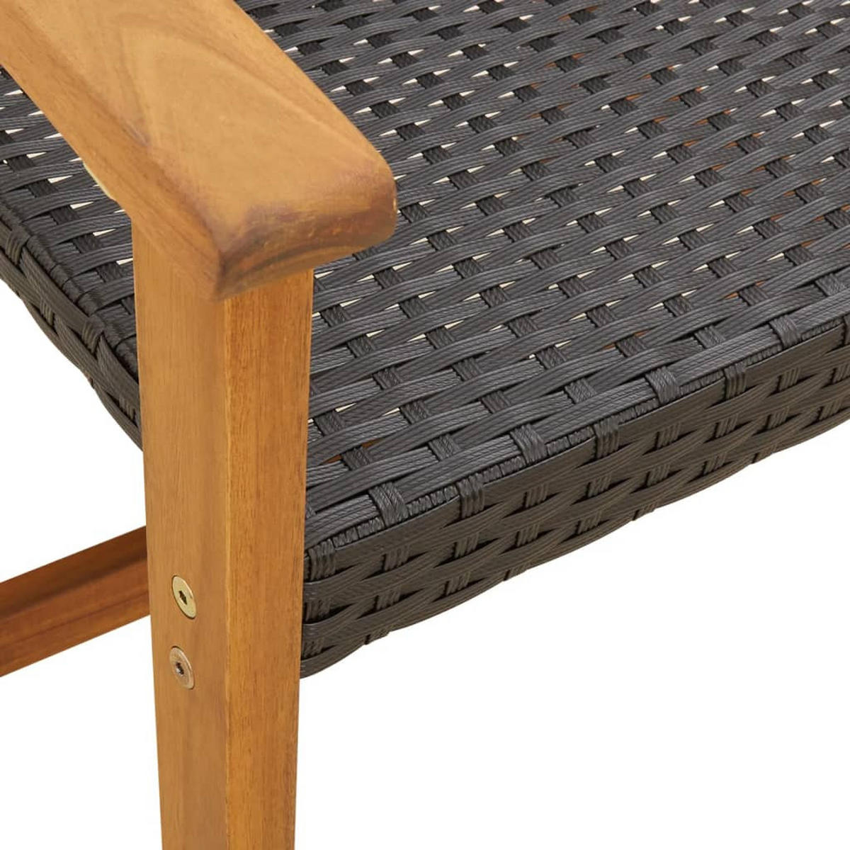 GARTENSTÜHLE 2er Set Schwarz Poly Rattan Und Akazienholz - Schwarz, Kunststoff (63/80/64cm) - vidaXL