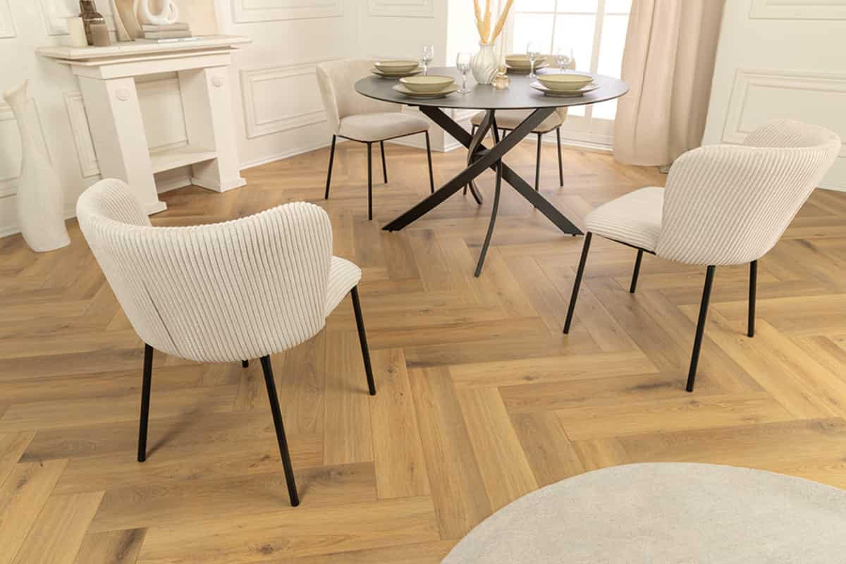 STUHL LYON Cord Beige 75 cm - Beige/Schwarz, Textil/Metall (54/75/58cm) - riess-ambiente