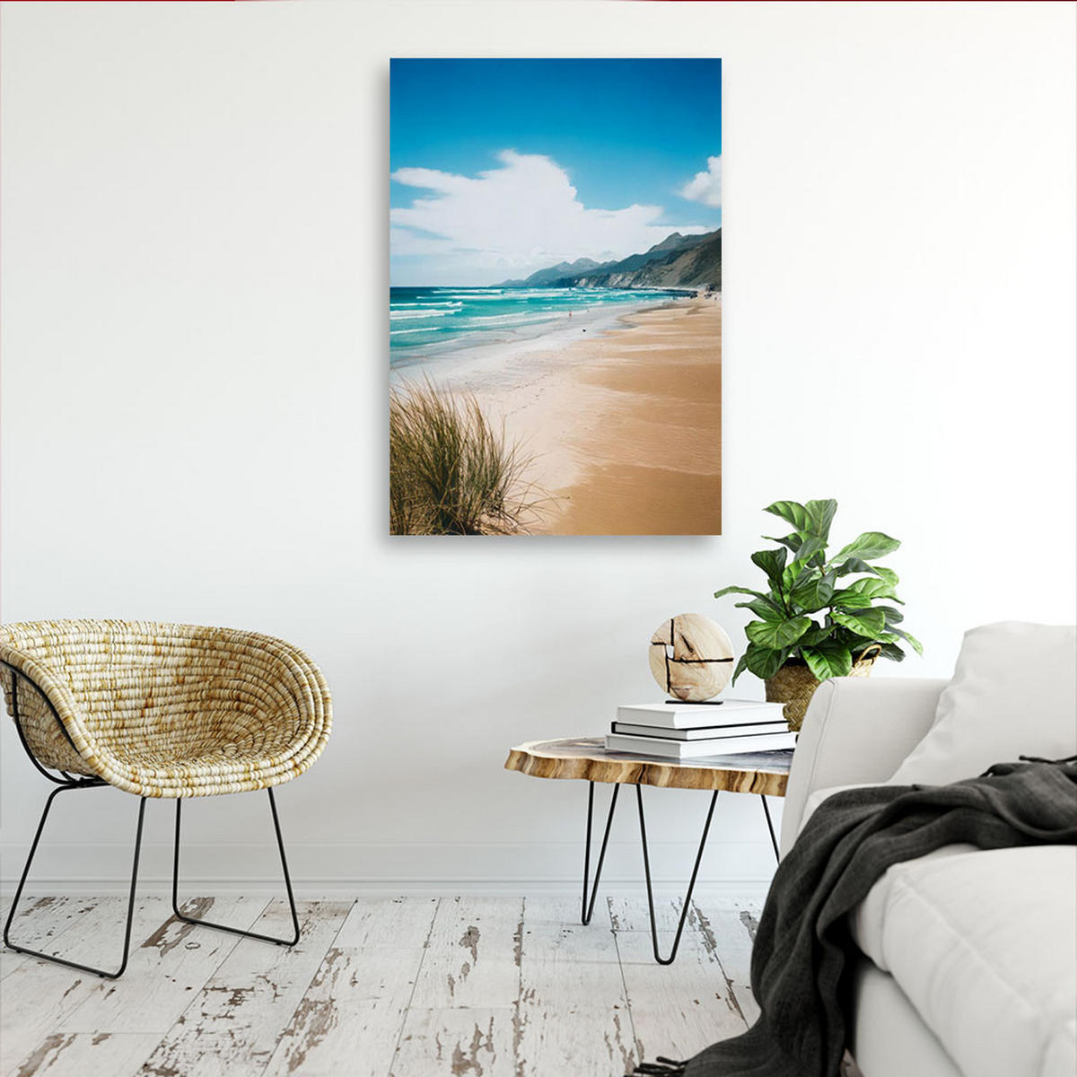 LEINWANDBILD Landschaften 80x120cm - Blau, Textil (80/120cm) - Feeby