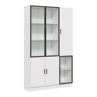 HIGHBOARD 120/200/35 cm Weiß aus Spanplatte und Glas mit LED-Beleuchtung - Weiß, Holzwerkstoff (35/200/120cm) - OKMYHOME