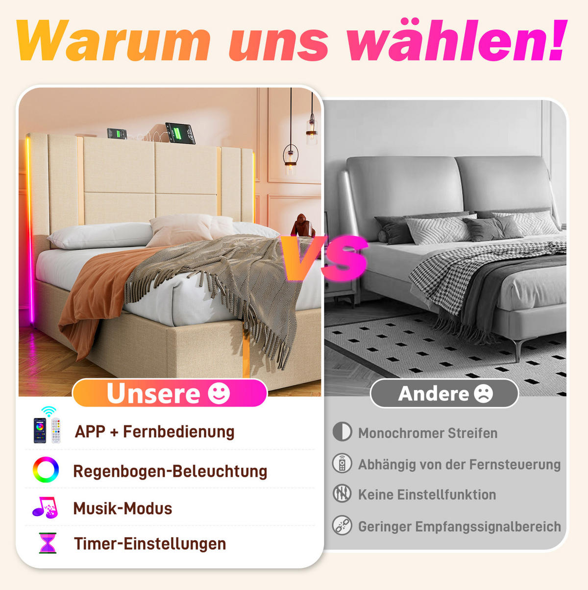 POLSTERBETT 90/200 cm Beige aus Leinen mit Stauraum - Beige, Textil (90/200cm) - OKMYHOME