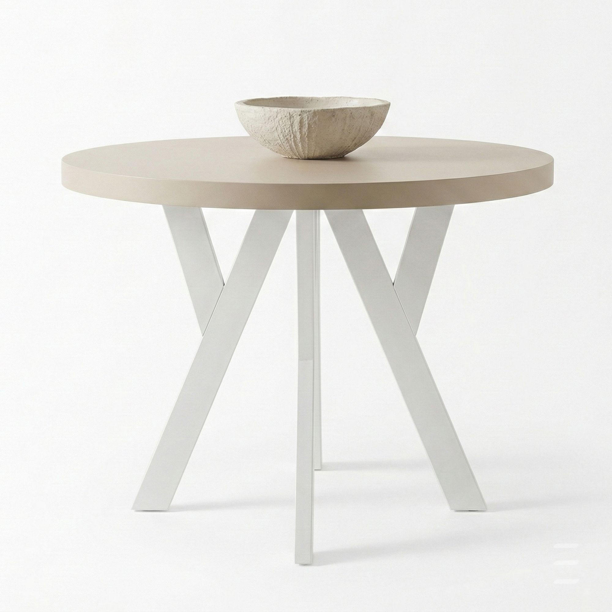 ESSTISCH Runder Ausziehbarer PERO 120/220 Kaschmir / Weiß - Kaschmir/Weiß, Holz (120/220/77cm) - Dekori_Interiors