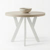 ESSTISCH Runder Ausziehbarer PERO 110/210 Kaschmir / Weiß - Kaschmir/Weiß, Holz (110/210/77cm) - Dekori_Interiors