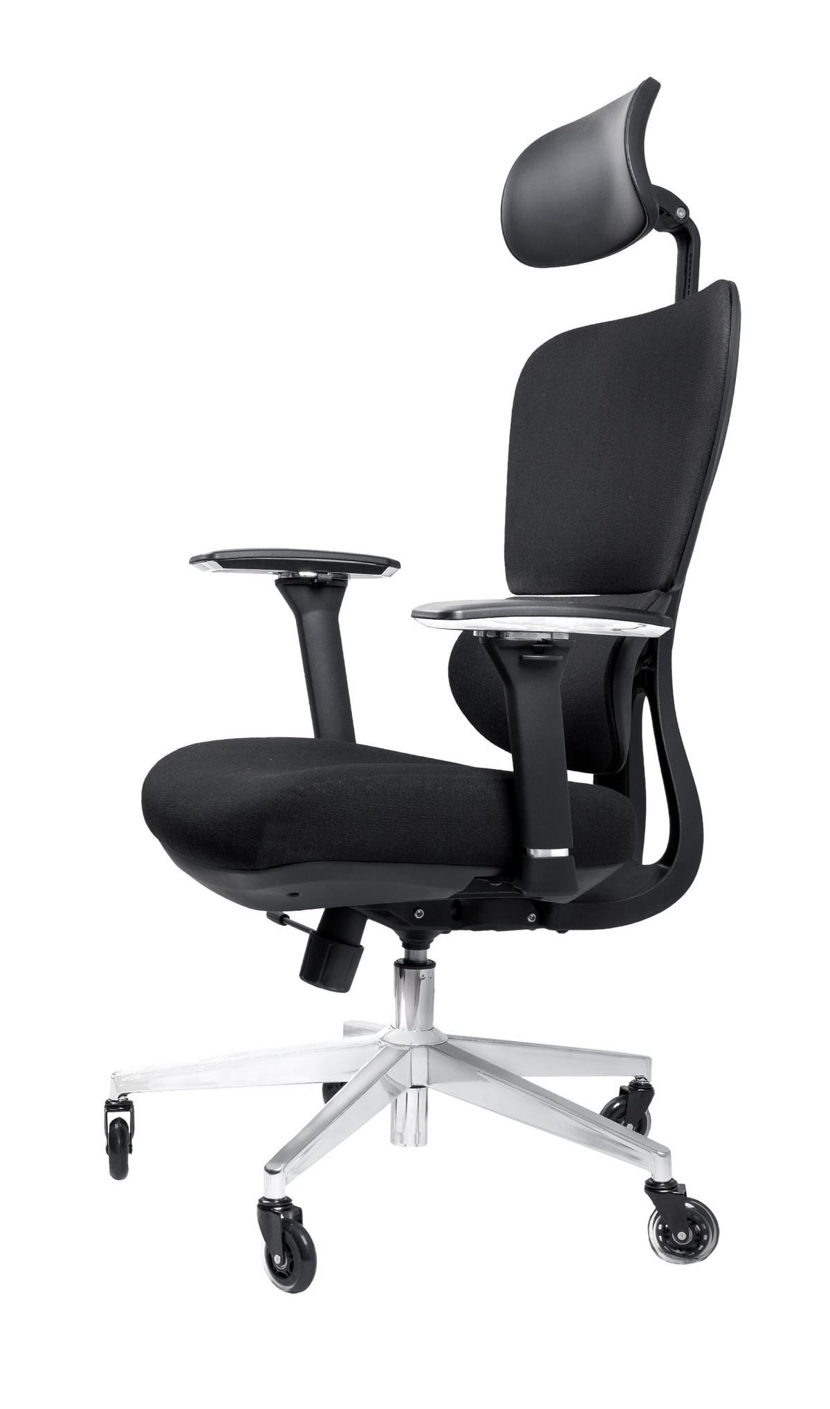 BÜROSTUHL ProSeat Schwarz - Silberfarben/Schwarz, Kunststoff/Textil (70/145/70cm) - Clouvou