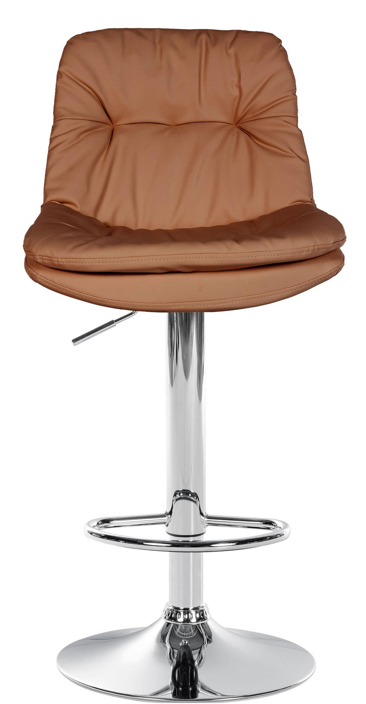 BARHOCKER Lederlook hellbraun - Hellbraun/Schwarz, Textil (46/92/54cm) - CLP