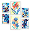 POSTER Set Mit 6 Flora Vein Abstrakte Blumenmuster Größe A3 & A4 Weißer Rahmen - Weiß, Papier (29.7/1cm) - Nacnic