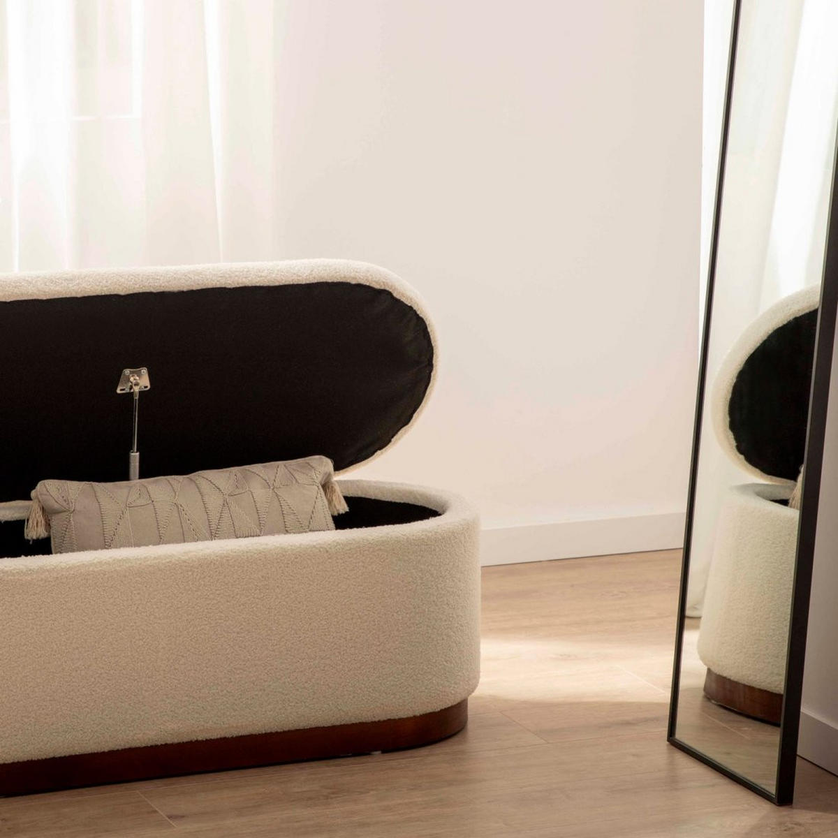 KOMMODE Isola Weiß 100 cm x 40 cm - Weiß, Textil (100/40/40cm) - Klast Home