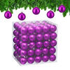 100XWEIHNACHTSKUGELN - Pink, Kunststoff (6/7/6cm) - Relaxdays